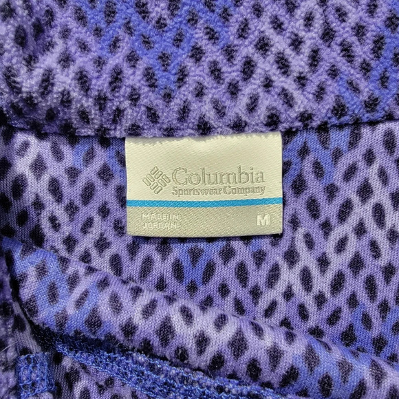 Columbia 1/4 Zip Pullover Purple Chevron Fleece Soft Cozy Colorful Women's M - Picture 6 of 9